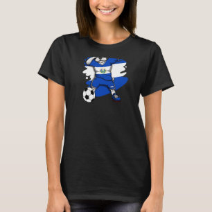 Dab French Bulldog El Salvador Soccer Fans Jersey  T-Shirt
