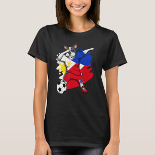 Dab French Bulldog Philippines Soccer Fans Jersey  T-Shirt