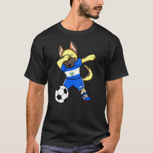 Dab German Shepherd El Salvador Soccer Fans Jersey T-Shirt