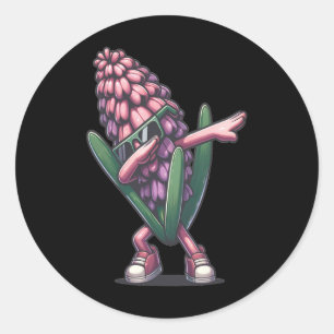 Dab Hyacinth Dancing Dabbing Hyacinth Flower  Classic Round Sticker