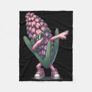 Dab Hyacinth Dancing Dabbing Hyacinth Flower  Fleece Blanket