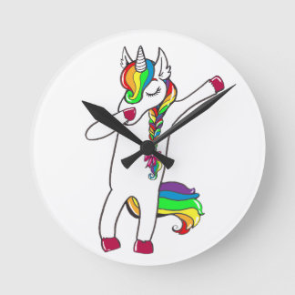 Dab licorne round clock