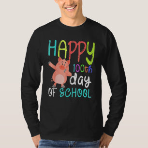 Dab Pig Cute Farm Animal Happy 100th Day Of School T-Shirt