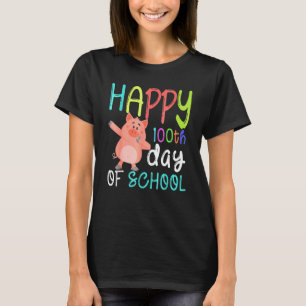Dab Pig Cute Farm Animal Happy 100th Day Of School T-Shirt