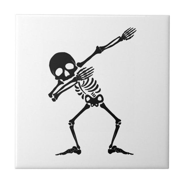 Dab skeleton dabbing skeleton - skull men shirt ceramic tile (Front)