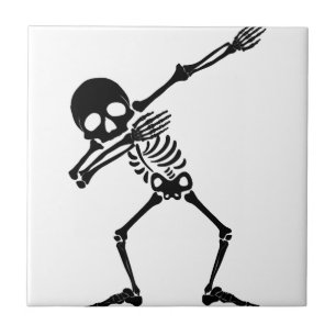 Dab skeleton dabbing skeleton - skull men shirt ceramic tile