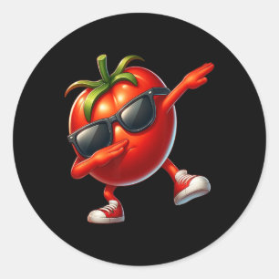 Dab Tomato Dancing Dabbing Tomato Fruit Classic Round Sticker