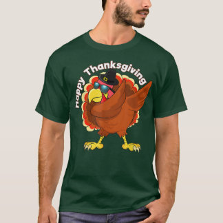 Dab Turkey Happy Thanksgiving Holiday Funny Design T-Shirt