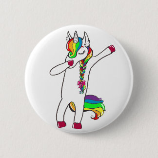 Dab unicorn 6 cm round badge