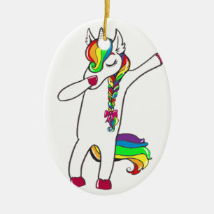 Dab unicorn ceramic tree decoration