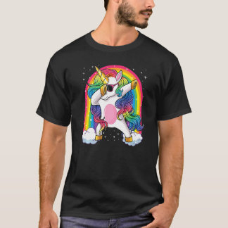 Dab Unicorn Rainbow Boys Kids Men Dabbing Unicorn T-Shirt