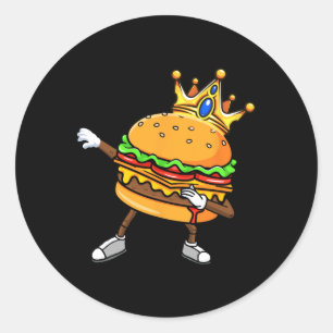 Dabbin King Of Burgers Burger Dab Dancing Men Wome Classic Round Sticker