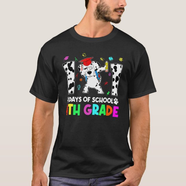 Dabbing 101 Days School 4TH Grade Student Teacher  T-Shirt (Front)