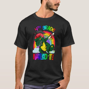 Dabbing 4th Grade Dinosaur Rex Graduation Nailed I T-Shirt