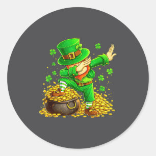 Dabbing 67 Bruh Meme Funny Six Seven Irish St Patr Classic Round Sticker