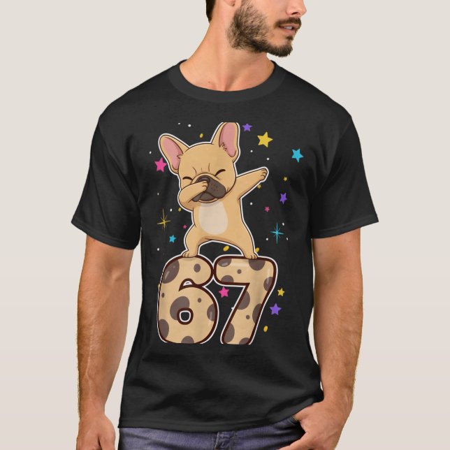 Dabbing 67 French Bulldog 67 Dog Funny Six Seven M T-Shirt (Front)