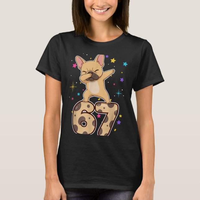 Dabbing 67 French Bulldog 67 Dog Funny Six Seven M T-Shirt (Front)
