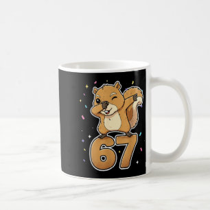 Dabbing 67 Squirrel 67 Funny Six Seven Gen Z Slang Coffee Mug