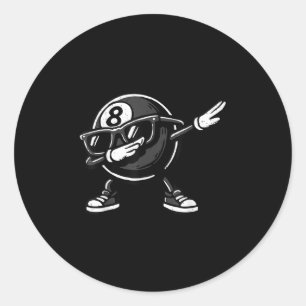 Dabbing 8 Ball Billiard Funny Ol Player Dab Dance  Classic Round Sticker