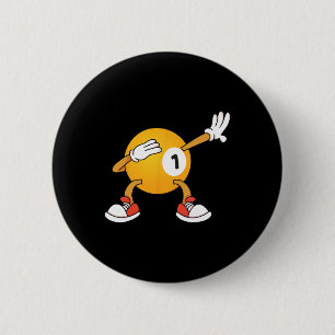 Dabbing 8 Ball Billiards Pool Player Snooker  6 Cm Round Badge