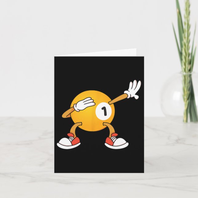 Dabbing 8 Ball Billiards Pool Player Snooker  Card (Front)