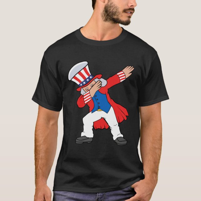Dabbing Abraham Abe Lincoln Patriotic 4th Of July  T-Shirt (Front)