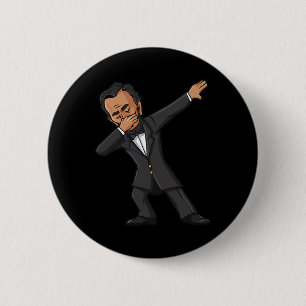Dabbing Abraham Lincoln 4th of July Abe Dab Boys G 6 Cm Round Badge