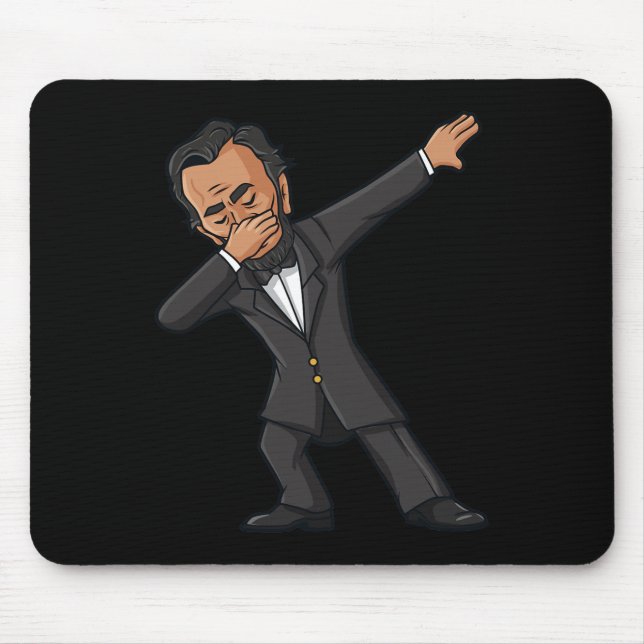 Dabbing Abraham Lincoln 4th of July Abe Dab Boys G Mouse Pad (Front)