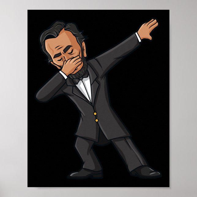 Dabbing Abraham Lincoln 4th of July Abe Dab Boys G Poster (Front)