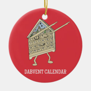Dabbing Advent Calendar Funny Christian Religious Ceramic Ornament