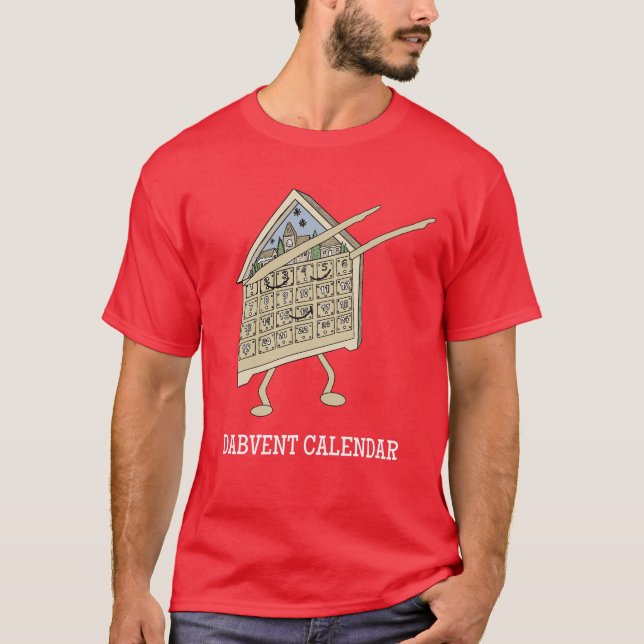 Dabbing Advent Calendar Funny Christian Religious T-Shirt (Front)