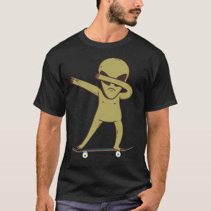 Dabbing Alien Skater  Skateboard Dab T-Shirt