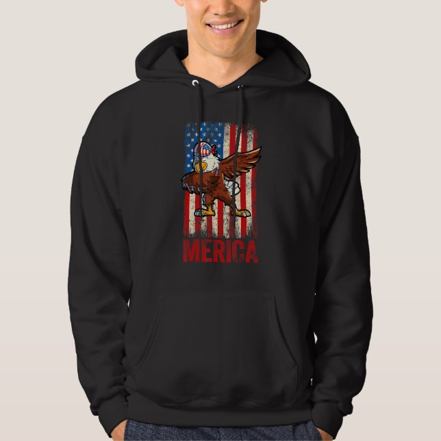 Dabbing American Eagle 4th Of July Boys Men Americ Hoodie (Front)