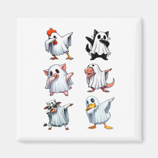 Dabbing Animals Farm Halloween Ghost Costume Funny Magnet