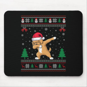 Dabbing Apoo Dog Santa Hat Boys Girls Kids Christm Mouse Pad