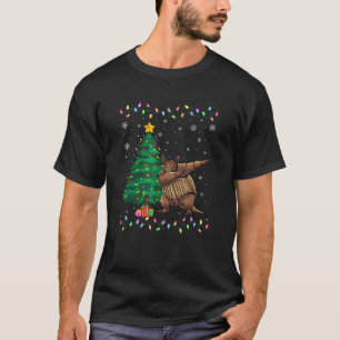 Dabbing Armadillo Xmas Tree Lights Ugly Christmas  T-Shirt