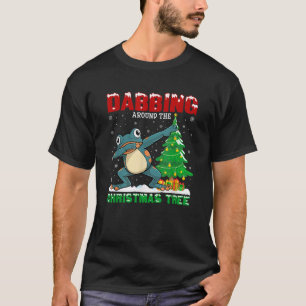 Dabbing Around the Christmas Tree Frog Xmas Costum T-Shirt