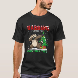 Dabbing Around the Christmas Tree Honey Badger Xma T-Shirt