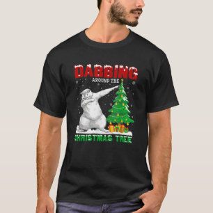 Dabbing Around the Christmas Tree Persian Cat Xmas T-Shirt