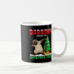 Dabbing Around The Christmas Tree Siamese Cat Xmas Coffee Mug