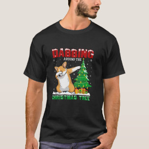 Dabbing Around the Christmas Tree Welsh Corgi Xmas T-Shirt