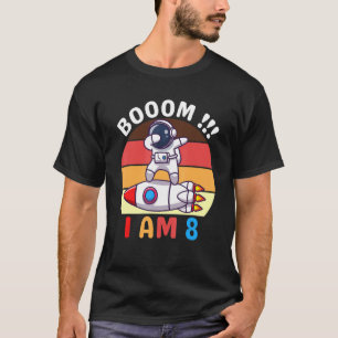 Dabbing astronaut Birthday 8 Years Old Birthday Ou T-Shirt