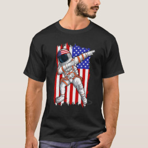 Dabbing Astronauts America Independence Day Flag O T-Shirt