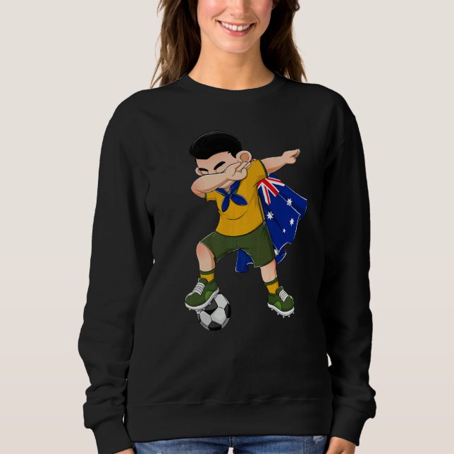 Dabbing Australia Boy Australia Football Flag Kids Sweatshirt (Front)