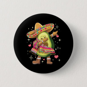 Dabbing Avocado Cinco De Mayo Funny Mexican Poncho 6 Cm Round Badge