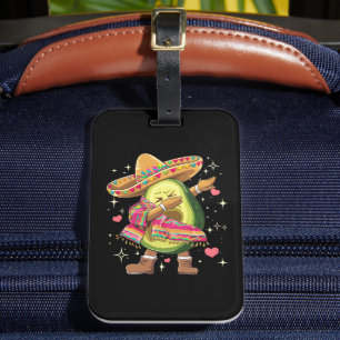 Dabbing Avocado Cinco De Mayo Funny Mexican Poncho Luggage Tag