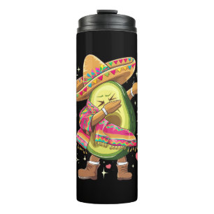 Dabbing Avocado Cinco De Mayo Funny Mexican Poncho Thermal Tumbler