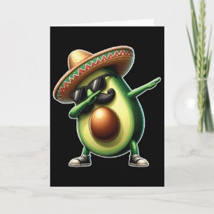 Dabbing Avocado Funny Vegan Food Lover Cinco De Ma Card