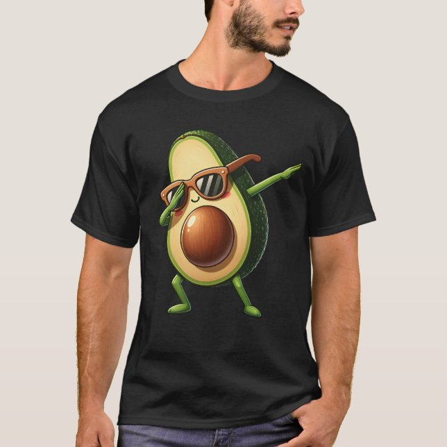 Dabbing Avocado Funny Vegan Vegetarian Food Lover T-Shirt (Front)