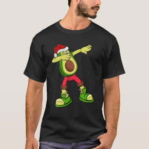 Dabbing Avocado Xmas Funny Santa Hat Avocado Chris T-Shirt